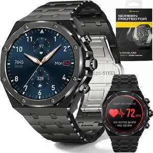 Chief Smartwatch for Men, Premium Hex Bezel Metal Smart Watch, AI Voice Assistant, 14-Day Battery, AMOLED Display, Bluetooth Calling, Stainless Steel, Water Resistant (Dark Gray) Chief Smartwatch for Men, Premium Hex Bezel Metal Smart Watch, AI Voice Assistant, 14-Day Battery, AMOLED Display, Bluetooth Calling, Stainless Steel, Water Resistant (Dark Gray)