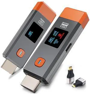 Wireless HDMI Transmitter and Receiver 328ft/100m Extender 1080P Output | Ultra HD 4K Decode Input Plug&Play Portable 2.4G/5.8G for Video and Audio to Monitor from PC/Projector/TV Box LED Display Wireless HDMI Transmitter and Receiver 328ft/100m Extender 1080P Output | Ultra HD 4K Decode Input Plug&Play Portable 2.4G/5.8G for Video and Audio to Monitor from PC/Projector/TV Box LED Display