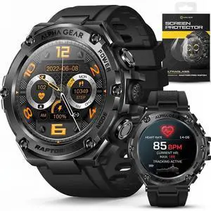 Raptor PRO Smartwatch for Men, Tactical Military Smart Watch, 800mAh 21-Day Battery, Bluetooth Calling, Voice Assistant, IP68 + 5ATM Water Resistant, for Android iPhone Raptor PRO Smartwatch for Men, Tactical Military Smart Watch, 800mAh 21-Day Battery, Bluetooth Calling, Voice Assistant, IP68 + 5ATM Water Resistant, for Android iPhone