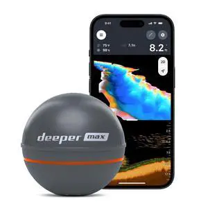 MAX Castable GPS Fish Finder Portable Chirp Sonar Depth and Fish Finder for Boat Fishing, Ice Fishing, Shore Fishing - Personal 3D Depth Maps with User-Friendly Free App MAX Castable GPS Fish Finder Portable Chirp Sonar Depth and Fish Finder for Boat Fishing, Ice Fishing, Shore Fishing - Personal 3D Depth Maps with User-Friendly Free App