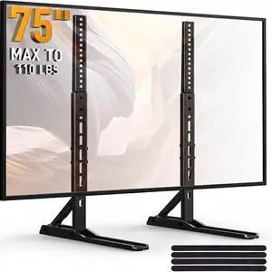 Universal TV Stand Mount for 20-75 Inch TVs, Height Adjustable Table Top TV Stand, Great Load-Bearing Replacement TV Legs with Steel Holds up to 110lbs, Max VESA 800 x 600mm PSTVS01 Universal TV Stand Mount for 20-75 Inch TVs, Height Adjustable Table Top TV Stand, Great Load-Bearing Replacement TV Legs with Steel Holds up to 110lbs, Max VESA 800 x 600mm PSTVS01