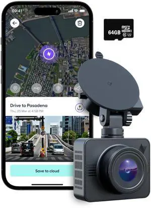 Beam GPS Dash Cam - 1 Year App Subscription Included - Unlimited Cloud Storage, Drive Recordings, Parking Mode, Night Vision, All Inside the App - WiFi HD Front Dash Cam (64 GB SD) Beam GPS Dash Cam - 1 Year App Subscription Included - Unlimited Cloud Storage, Drive Recordings, Parking Mode, Night Vision, All Inside the App - WiFi HD Front Dash Cam (64 GB SD)