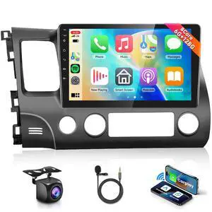 8 CORE 6G+128G Car Stereo Radio for Honda Civic 2006-2011 with Wireless CarPlay Android Auto, 10.1 Inch 1280 * 720P IPS Touch Screen Head Unit Android 13 GPS WiFi Bluetooth 32-Band DSP SWC HD Camera 8 CORE 6G+128G Car Stereo Radio for Honda Civic 2006-2011 with Wireless CarPlay Android Auto, 10.1 Inch 1280 * 720P IPS Touch Screen Head Unit Android 13 GPS WiFi Bluetooth 32-Band DSP SWC HD Camera