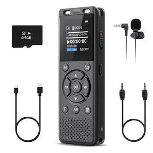 96GB Digital Voice Recorder with Playback,Audio Recording Device | for Lectures Meeting/Classes/Interviews,Tape Recorder with Voice Activated,Password,Noise Reduction,A-B Repeat,MP3 Player Etc 96GB Digital Voice Recorder with Playback,Audio Recording Device | for Lectures Meeting/Classes/Interviews,Tape Recorder with Voice Activated,Password,Noise Reduction,A-B Repeat,MP3 Player Etc