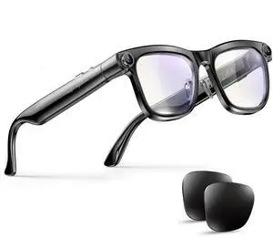 AI Smart Glasses with Camera & Voice Assistant8MP 1080P HD Video | AI Recognition & Translation,Voice Recording,Open-Ear Audio, IPX4, 2-in-1Blue Light + Sunglass Lenses for Travel Vlog Work AI Smart Glasses with Camera & Voice Assistant8MP 1080P HD Video | AI Recognition & Translation,Voice Recording,Open-Ear Audio, IPX4, 2-in-1Blue Light + Sunglass Lenses for Travel Vlog Work
