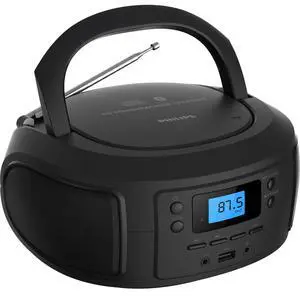 CD Player Portable with Bluetooth, Crystal Clear Sound Top Loading CD Boombox with FM Radio, USB Port & Aux Input, Compact & Lightweight Design,R/CD-RW/MP3 Compatible (Black) CD Player Portable with Bluetooth, Crystal Clear Sound Top Loading CD Boombox with FM Radio, USB Port & Aux Input, Compact & Lightweight Design,R/CD-RW/MP3 Compatible (Black)