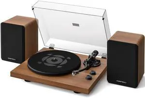 SoulBox S1 Vinyl Record Player with Stereo Speakers | Turntable with Built-in Preamp, S-Shaped Tonearm, 33/45 RPM - Walnut SoulBox S1 Vinyl Record Player with Stereo Speakers | Turntable with Built-in Preamp, S-Shaped Tonearm, 33/45 RPM - Walnut