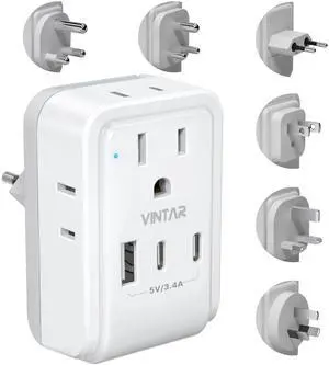 Universal Travel Adapter Kit, Type A,C,G,D,I,M Detachable Plug | 7 in 1 International Power Adapter with 4 Outlets 3 USB(2 USB-C), Travel Adaptor Worldwide for US EU UK India South Africa Universal Travel Adapter Kit, Type A,C,G,D,I,M Detachable Plug | 7 in 1 International Power Adapter with 4 Outlets 3 USB(2 USB-C), Travel Adaptor Worldwide for US EU UK India South Africa