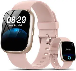 Smart Watch with Alexa Built-in, 1.83" HD Touchscreen Fitness Tracker with Bluetooth Calling, Fitness Watch with Heart Rate/Sleep Monitor/120+ Sports, IP68 Waterproof Smartwatch for Android iOS, Pink Smart Watch with Alexa Built-in, 1.83" HD Touchscreen Fitness Tracker with Bluetooth Calling, Fitness Watch with Heart Rate/Sleep Monitor/120+ Sports, IP68 Waterproof Smartwatch for Android iOS, Pink