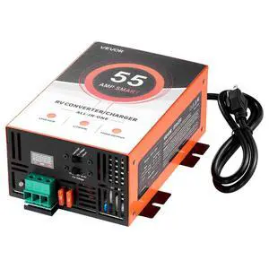 RV Power Converter, 55 Amp, 110V AC to 12V DC RV Converter Battery Charger, Multi Stage Smart Charging, 13V to 16.5V Operating Range, Compatible with Lithium & Lead Acid Battery, for Camper RV Power Converter, 55 Amp, 110V AC to 12V DC RV Converter Battery Charger, Multi Stage Smart Charging, 13V to 16.5V Operating Range, Compatible with Lithium & Lead Acid Battery, for Camper