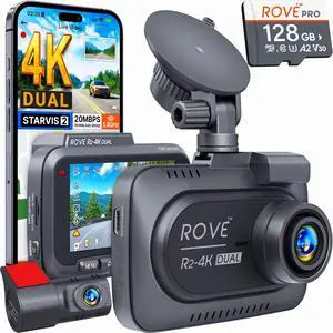 R2-4K Dual Dash Cam Front and Rear, SRTARVIS 2 Sensor, Free 128GB Card | 4K Front + FHD Rear Rcording, 5.8GHz WiFi, 20MB/s Download Speed, App, GPS, 3" IPS Screen, 24-Hr Parking Mode, Night Vision R2-4K Dual Dash Cam Front and Rear, SRTARVIS 2 Sensor, Free 128GB Card | 4K Front + FHD Rear Rcording, 5.8GHz WiFi, 20MB/s Download Speed, App, GPS, 3" IPS Screen, 24-Hr Parking Mode, Night Vision
