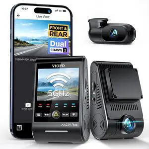 A229 Plus Dash Cam Front and Rear, 2K Dual STARVIS 2 Sensors & HDR | 1440P+1440P Car Dash Camera, 5GHz Wi-Fi, Smart Voice Control, Ultra-Precise GPS, Built-in Supercapacitor, 24H Parking Modes A229 Plus Dash Cam Front and Rear, 2K Dual STARVIS 2 Sensors & HDR | 1440P+1440P Car Dash Camera, 5GHz Wi-Fi, Smart Voice Control, Ultra-Precise GPS, Built-in Supercapacitor, 24H Parking Modes