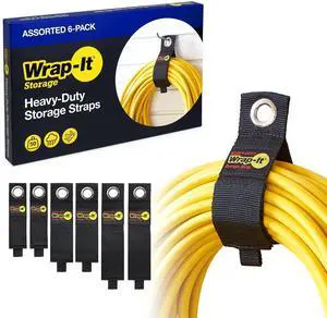 Heavy-Duty Straps - Assorted 6-Pack | Garage Storage Extension Cord Organizer Cable Straps and Yard Cord Storage for Hose Organizer, Tools, RV Accessories Heavy-Duty Straps - Assorted 6-Pack | Garage Storage Extension Cord Organizer Cable Straps and Yard Cord Storage for Hose Organizer, Tools, RV Accessories