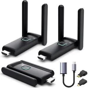 Wireless HDMI 2 Receivers and Transmitter,Up to 6 RXs,No Hot,Plug and Play,2.4/5.8GHz Wirelessly Casting to Multiple Screens,50M/165FT,Wireless HDMI Splitter for TV/DSLR Camera/Projector/Laptop/PC Wireless HDMI 2 Receivers and Transmitter,Up to 6 RXs,No Hot,Plug and Play,2.4/5.8GHz Wirelessly Casting to Multiple Screens,50M/165FT,Wireless HDMI Splitter for TV/DSLR Camera/Projector/Laptop/PC