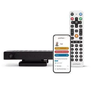 JubileeTV Remote Care System for Seniors Stay Connected Through Their TV | Control TV Remotely from Your Phone | Video Calls, Reminders & Monitoring | Simple Setup + Voice Remote JubileeTV Remote Care System for Seniors Stay Connected Through Their TV | Control TV Remotely from Your Phone | Video Calls, Reminders & Monitoring | Simple Setup + Voice Remote