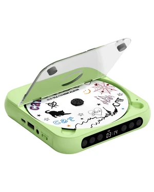 CD Player Portable with Dual Stereo Speakers, Rechargeable Portable Player with Bluetooth for Home with Headphones, Support CD/AUX/USB,Green CD Player Portable with Dual Stereo Speakers, Rechargeable Portable Player with Bluetooth for Home with Headphones, Support CD/AUX/USB,Green