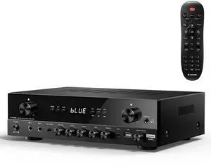 Stereo Audio Amplifier, 600W Peak 2 Channel Receiver with Bluetooth 5.3, Phono, Optical, Coaxial, USB, FM, 2 Mic-in, Aux, RCA Input for Home, Karaoke, Theater Speakers, MAMP2 Stereo Audio Amplifier, 600W Peak 2 Channel Receiver with Bluetooth 5.3, Phono, Optical, Coaxial, USB, FM, 2 Mic-in, Aux, RCA Input for Home, Karaoke, Theater Speakers, MAMP2