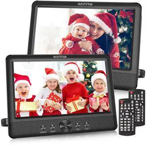 10.5" Two Car DVD Players Portable Dual Screen Headrest Video Player, Play a Same or Two Different Movies with 5-Hour Rechargeable Battery,2 AC Adapters,2 Mounting Brackets,Support USB/SD Card 10.5" Two Car DVD Players Portable Dual Screen Headrest Video Player, Play a Same or Two Different Movies with 5-Hour Rechargeable Battery,2 AC Adapters,2 Mounting Brackets,Support USB/SD Card