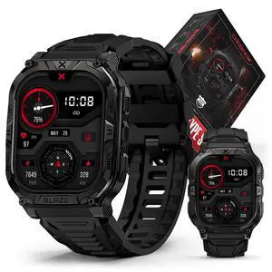 Blaze Smart Watch with GPS Rugged Fitness Trackers, IP69K Waterproof, 170+ Sports Modes, Gorilla Glass, Make/Receive Calls, Android & iOS Compatible Blaze Smart Watch with GPS Rugged Fitness Trackers, IP69K Waterproof, 170+ Sports Modes, Gorilla Glass, Make/Receive Calls, Android & iOS Compatible