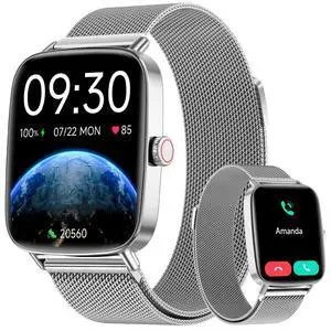 Smart Watch for Women, 1.85" HD AMOLED Fitness Tracker (Answer/Call) with 24/7 Heart Rate/Sleep/SpO2 Monitor for iPhone & Android, 120+ Sports Modes Smartwatch with IP68 Waterproof, 2 Bands Smart Watch for Women, 1.85" HD AMOLED Fitness Tracker (Answer/Call) with 24/7 Heart Rate/Sleep/SpO2 Monitor for iPhone & Android, 120+ Sports Modes Smartwatch with IP68 Waterproof, 2 Bands