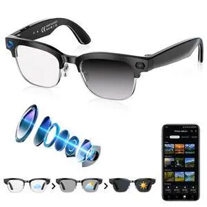 AI Smart Glasses with Camera, 4K EIS Anti-Shake Video & Photo Capture, Real-Time Translation,Open-Ear Bluetooth Audio, Object Recognition, Recording Sunglasses with Photochromic AI Smart Glasses with Camera, 4K EIS Anti-Shake Video & Photo Capture, Real-Time Translation,Open-Ear Bluetooth Audio, Object Recognition, Recording Sunglasses with Photochromic