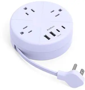 Travel Essentials Power Strip with USB C, Purple Cruise Approved Power Strip, 3 Outlets 4 USB Ports, 5ft Retractable Extension Cord for Travel, Dorm Room, Hotel, Cruise Ship Accessories Travel Essentials Power Strip with USB C, Purple Cruise Approved Power Strip, 3 Outlets 4 USB Ports, 5ft Retractable Extension Cord for Travel, Dorm Room, Hotel, Cruise Ship Accessories