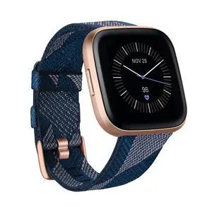 Versa 2 Special Edition Health and Fitness Smart Watch with Heart Rate, Music, Alexa Built-In, Sleep and Swim Tracking, Navy and Pink Woven/Copper Rose, One Size (S and L Bands Included), 2.3 Versa 2 Special Edition Health and Fitness Smart Watch with Heart Rate, Music, Alexa Built-In, Sleep and Swim Tracking, Navy and Pink Woven/Copper Rose, One Size (S and L Bands Included), 2.3
