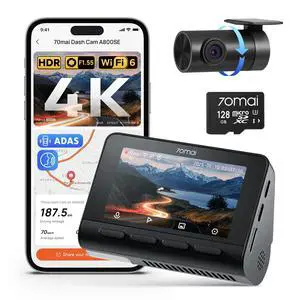 4K Dash Cam Front and Rear, Built in Wi-Fi 6 & GPS Car Camera, Super Night Vision, ADAS, 3'' IPS Screen, 24H Parking Mode, Time-Lapse, Loop Recording, with 128GB Card (A800SE) 4K Dash Cam Front and Rear, Built in Wi-Fi 6 & GPS Car Camera, Super Night Vision, ADAS, 3'' IPS Screen, 24H Parking Mode, Time-Lapse, Loop Recording, with 128GB Card (A800SE)