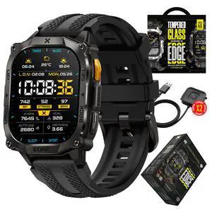 Edge Smart Watch Rugged, 1.96 AMOLED, Stainless Steel, IP69K/5ATM Fitness trackers, Dual-Band GNSS, 500mAh, Bluetooth Calls, Smart Watch for Android Phones iOS (Black) Edge Smart Watch Rugged, 1.96 AMOLED, Stainless Steel, IP69K/5ATM Fitness trackers, Dual-Band GNSS, 500mAh, Bluetooth Calls, Smart Watch for Android Phones iOS (Black)