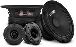 PRO-GM6.4PK Mid and High Complete Package - Includes 2X Midrange Loudspeaker 6" and 2X Aluminum Super Bullet Tweeter 1" Built in Crossover - Door Speakers for Car or Truck Stereo Sound System PRO-GM6.4PK Mid and High Complete Package - Includes 2X Midrange Loudspeaker 6" and 2X Aluminum Super Bullet Tweeter 1" Built in Crossover - Door Speakers for Car or Truck Stereo Sound System