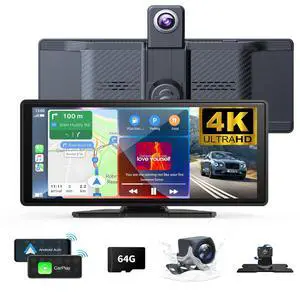 Wireless Carplay Screen for Car 10.26" 4K 360 Rotation Dash Cam Carplay&Android Auto Car Stereo 1080p Backup Camera GPS Navigation/Mirror Link/Voice Control/Siri/FM Satellite Radio Receiver Wireless Carplay Screen for Car 10.26" 4K 360 Rotation Dash Cam Carplay&Android Auto Car Stereo 1080p Backup Camera GPS Navigation/Mirror Link/Voice Control/Siri/FM Satellite Radio Receiver