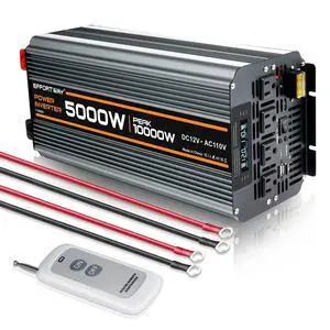 5000 watt Power Inverter DC 12V to AC 110V/120V Converter,10000w Peak.Comes with LCD Display,Wireless Controller, 4AC outlets,1USB.RV Inverter,Suitable for Camping,and Off-Grid Solar Inverter Systems 5000 watt Power Inverter DC 12V to AC 110V/120V Converter,10000w Peak.Comes with LCD Display,Wireless Controller, 4AC outlets,1USB.RV Inverter,Suitable for Camping,and Off-Grid Solar Inverter Systems