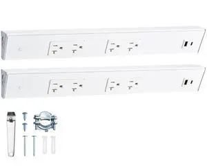 2-Pack Under Cabinet Hardwired Power Strip, 16 inch, Pre-Wired | Angled Trapezoid Design, 2×20A TR Outlets with USB-A & USB-C, Expandable Modular System, Easy Installation, ETL Listed 2-Pack Under Cabinet Hardwired Power Strip, 16 inch, Pre-Wired | Angled Trapezoid Design, 2×20A TR Outlets with USB-A & USB-C, Expandable Modular System, Easy Installation, ETL Listed
