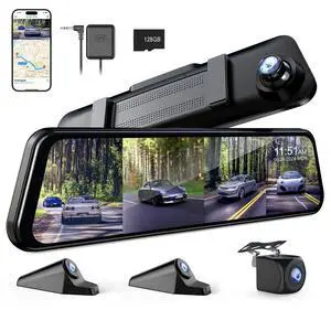 360 Degree View 4 Channel Mirror Dash Cam Detached Camera for CarsDash Cam Front and Rear Side(Left,Right),12'' Rear View Mirror Camera1080Px4,WiFi,Night Vision,GPS,Parking Monitor,Free 128GB Card 360 Degree View 4 Channel Mirror Dash Cam Detached Camera for CarsDash Cam Front and Rear Side(Left,Right),12'' Rear View Mirror Camera1080Px4,WiFi,Night Vision,GPS,Parking Monitor,Free 128GB Card