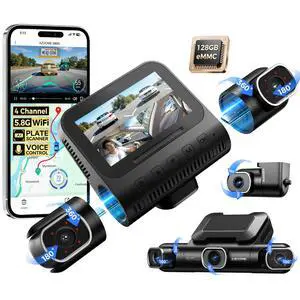 M660 360° 4 Channel Dash Cam for Cars with 128GB eMMC, 2K+1080P*3 | Motion Detection Parking Monitor, Voice Control, 5.8GHz WiFi & GPS, IR Night Vision, WDR, OTA Updates, 4 Adjustable Lenses M660 360° 4 Channel Dash Cam for Cars with 128GB eMMC, 2K+1080P*3 | Motion Detection Parking Monitor, Voice Control, 5.8GHz WiFi & GPS, IR Night Vision, WDR, OTA Updates, 4 Adjustable Lenses