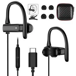 USB C Headphones Wired Earbuds with Anti Drop Over Ear Earhooks | Plug in Ear Buds Gym Running Type C Earphones for Apple/Android for iPhone 17 16 15 for Samsung/Galaxy S26 S25 for Pixel 10 USB C Headphones Wired Earbuds with Anti Drop Over Ear Earhooks | Plug in Ear Buds Gym Running Type C Earphones for Apple/Android for iPhone 17 16 15 for Samsung/Galaxy S26 S25 for Pixel 10