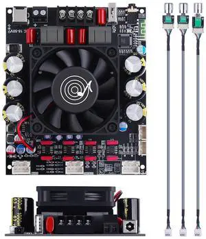 ZK-3002T Bluetooth Amplifier Board, 2 x 300W | Dual-channel TPA3255 board with Bluetooth and AUX inputs plus bass and treble controls for high-power DIY speakers ZK-3002T Bluetooth Amplifier Board, 2 x 300W | Dual-channel TPA3255 board with Bluetooth and AUX inputs plus bass and treble controls for high-power DIY speakers