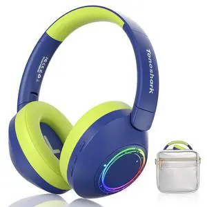 Noise Cancelling Headphones for Kids,Colorful RGB LED Lights | 60H Playtime, Bluetooth 5.4 Wireless Over-Ear Headset Built-in Microphone for Home/School/Party- Includes Portable Case blue Noise Cancelling Headphones for Kids,Colorful RGB LED Lights | 60H Playtime, Bluetooth 5.4 Wireless Over-Ear Headset Built-in Microphone for Home/School/Party- Includes Portable Case blue