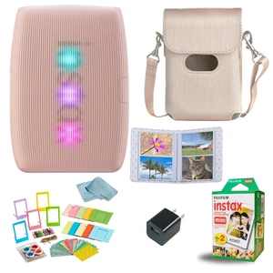 INSTAX Mini Link 3 Smartphone Printer + INSTAX Mini Instant Film (20 Sheets) + USB Wall Charger + BluebirdSales Travel Bag, Photo Album, Microfiber Cleaning Cloth (Rose Pink) INSTAX Mini Link 3 Smartphone Printer + INSTAX Mini Instant Film (20 Sheets) + USB Wall Charger + BluebirdSales Travel Bag, Photo Album, Microfiber Cleaning Cloth (Rose Pink)