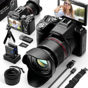 8K Digital Cameras for Photography,64MP Vlogging Cameras for YouTube,16X Optical Zoom Travel Point and Shoot Digital Cameras Fotograficas with 180°Flip Screen,2 Batteries,64GB Card (Black) 8K Digital Cameras for Photography,64MP Vlogging Cameras for YouTube,16X Optical Zoom Travel Point and Shoot Digital Cameras Fotograficas with 180°Flip Screen,2 Batteries,64GB Card (Black)