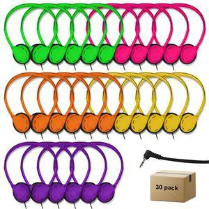 30 Pack Class Set Headphones for Kids Students School Classroom Headphones Bulk Earphones Adjustable with 3.5 mm Jack for Library Children Adults(005 Multi Color) 30 Pack Class Set Headphones for Kids Students School Classroom Headphones Bulk Earphones Adjustable with 3.5 mm Jack for Library Children Adults(005 Multi Color)