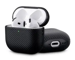 Edge Series - Hard Case for AirPods 4th Generation - Black | Artisan Hand-Wrapped Case - Premium Faux Leather - Carbon Fiber Finish - Microfiber-Lined Scratch Protection Edge Series - Hard Case for AirPods 4th Generation - Black | Artisan Hand-Wrapped Case - Premium Faux Leather - Carbon Fiber Finish - Microfiber-Lined Scratch Protection