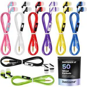 50x Multipack Bulk Earbuds with Microphone | for Schools, Classroom, Libraries, Museums, etc. | Wired Earbuds with Microphone for Kids | Affordable Bulk Headphones for Kids & Adults 50x Multipack Bulk Earbuds with Microphone | for Schools, Classroom, Libraries, Museums, etc. | Wired Earbuds with Microphone for Kids | Affordable Bulk Headphones for Kids & Adults