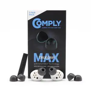 TrueGrip MAX Premium Memory Foam Replacement Ear Tips | For Sennheiser Momentum 3, 4, ACCENTUM, Enhanced Comfort, Superior Noise Isolation, Black, S/M/L (3 Pairs) TrueGrip MAX Premium Memory Foam Replacement Ear Tips | For Sennheiser Momentum 3, 4, ACCENTUM, Enhanced Comfort, Superior Noise Isolation, Black, S/M/L (3 Pairs)