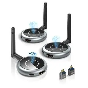 Wireless HDMI Transmitter and 2 Receivers, Plug and Play Multiple Tvs, 4K Decode 1080P@60Hz, 656FT/200M Range, Support 8 TVs, 5.8G/2.4G Extender for PC/Laptop/TV Box/Projector Wireless HDMI Transmitter and 2 Receivers, Plug and Play Multiple Tvs, 4K Decode 1080P@60Hz, 656FT/200M Range, Support 8 TVs, 5.8G/2.4G Extender for PC/Laptop/TV Box/Projector