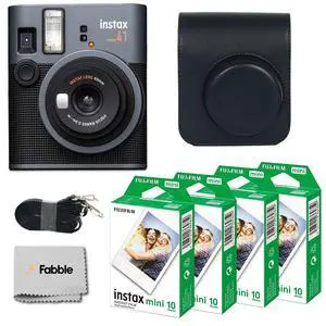 Instax Mini 41 Instant Film Camera Bundle with Groovy Case for Fuji Instax Mini 41, Twin Pack Film (40 Sheets) and Cleaning Cloth Black (5 Items) Instax Mini 41 Instant Film Camera Bundle with Groovy Case for Fuji Instax Mini 41, Twin Pack Film (40 Sheets) and Cleaning Cloth Black (5 Items)