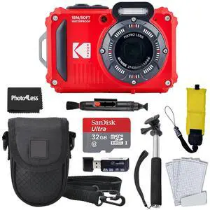 PIXPRO WPZ2 Rugged Waterproof Digital Camera, Red Bundles with Case, Monopod, Card Reader and More (9 Items) PIXPRO WPZ2 Rugged Waterproof Digital Camera, Red Bundles with Case, Monopod, Card Reader and More (9 Items)