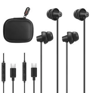 2PCS Sleep Wired Headphones with USB C Plug | Built-in Remote, Music & Phone Call Control, Volume Control, iPhone 15 Compatible, Samsung Android Compatible 2PCS Sleep Wired Headphones with USB C Plug | Built-in Remote, Music & Phone Call Control, Volume Control, iPhone 15 Compatible, Samsung Android Compatible