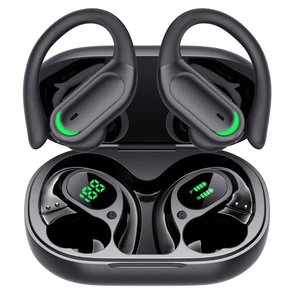 Wireless Earbuds 96H Bluetooth 5.4 Sport Headphones with Earhooks, Black IP7 Waterproof In-Ear Buds with ENC Noise Cancelling Mic, Dual LED Display Case & Hi-Fi Deep Bass for Gym Workouts Wireless Earbuds 96H Bluetooth 5.4 Sport Headphones with Earhooks, Black IP7 Waterproof In-Ear Buds with ENC Noise Cancelling Mic, Dual LED Display Case & Hi-Fi Deep Bass for Gym Workouts