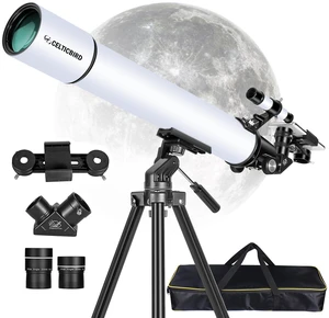Telescope for Adults High Powered, Travel Telescopes for Adults Astronomy Beginners Gifts, 80mm Aperture 900 Refractor Telescope with AZ Mount, Carry Bag, Phone Mount Telescope for Adults High Powered, Travel Telescopes for Adults Astronomy Beginners Gifts, 80mm Aperture 900 Refractor Telescope with AZ Mount, Carry Bag, Phone Mount